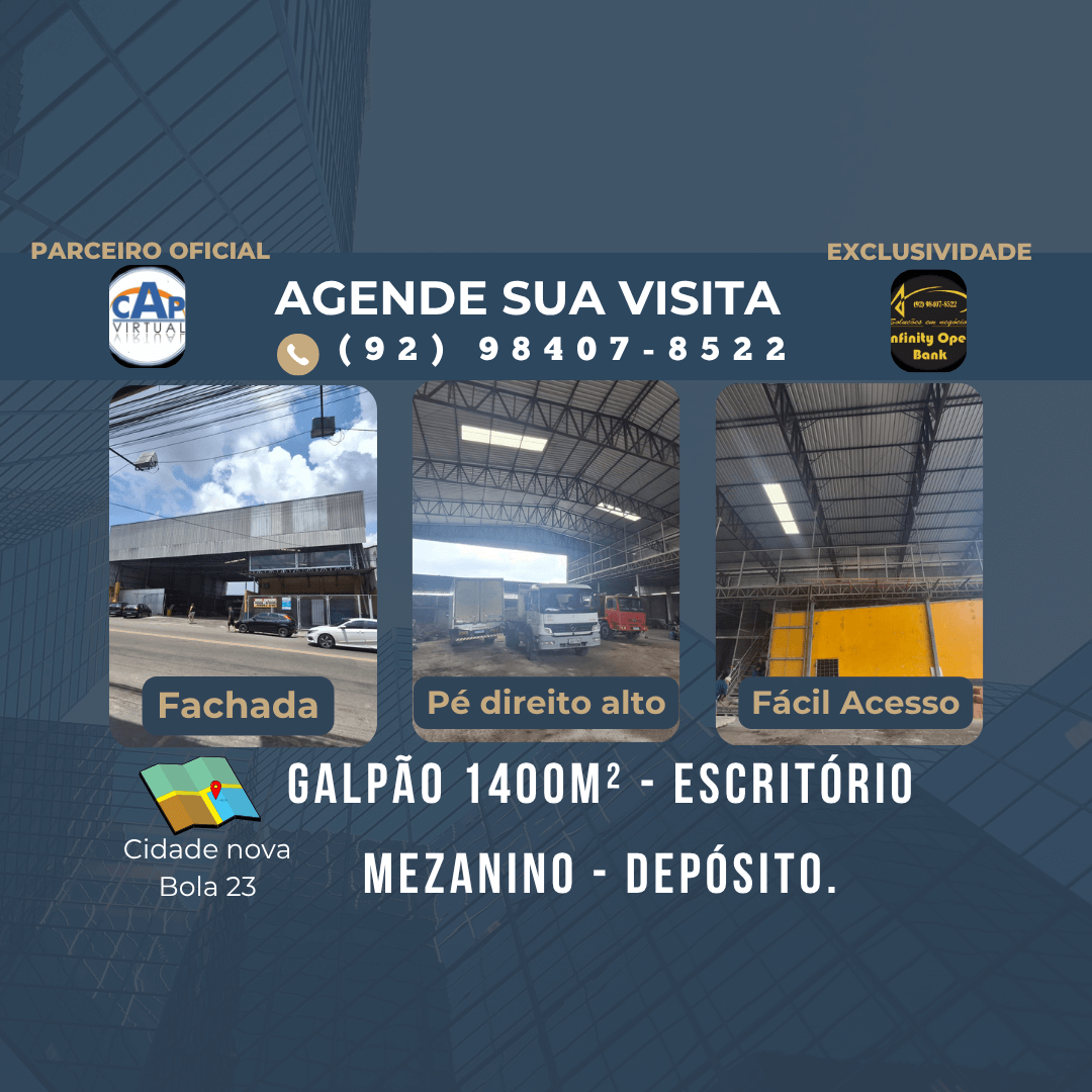 Vende-se ou Aluga-se Galpão 1400m² - Mezanino - escritório.