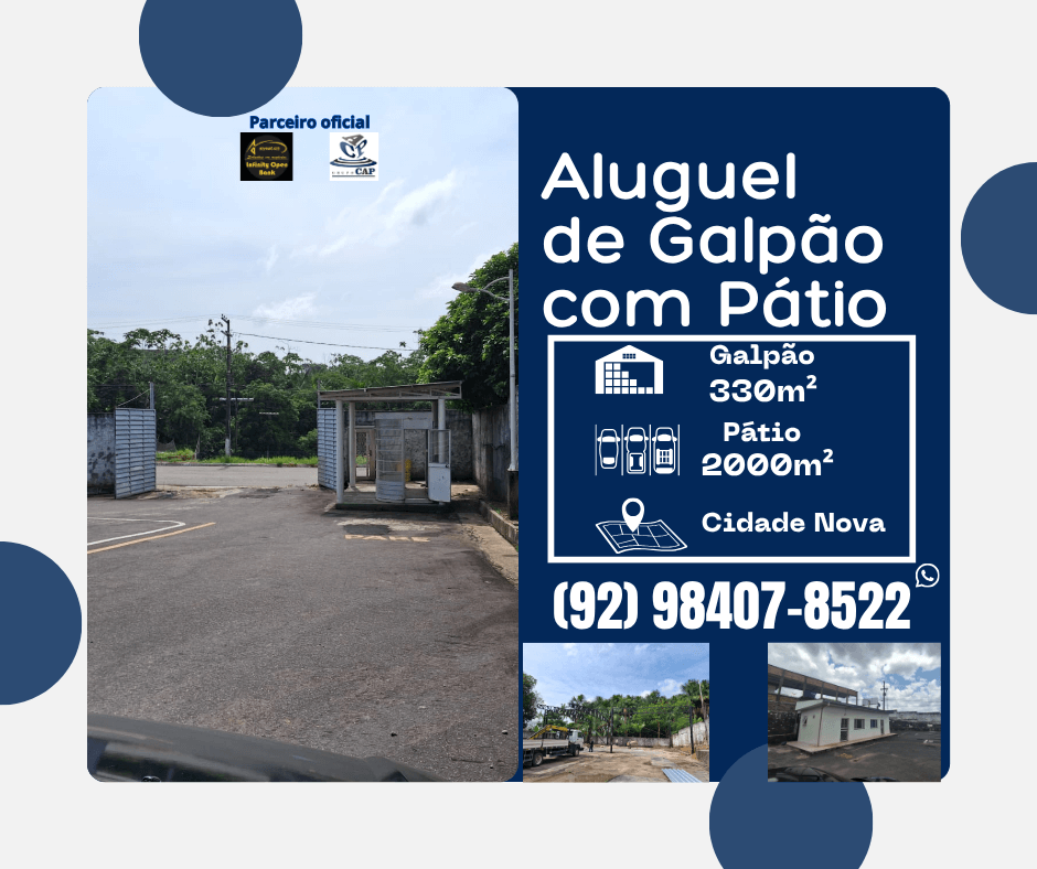 Disponível para locação - Galpão na Cidade Nova com 330m² 